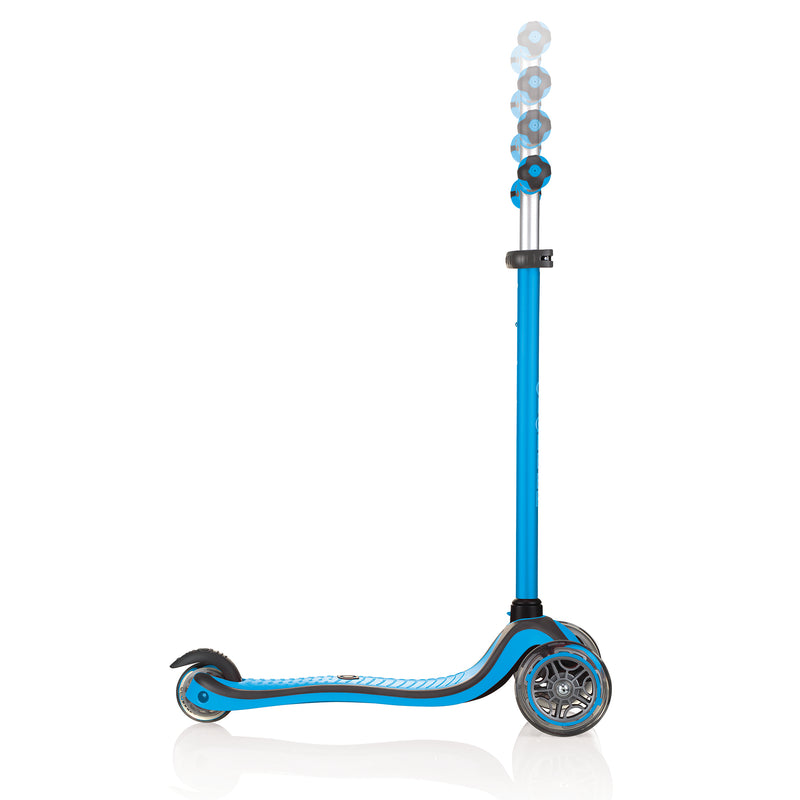 Globber 442-101 V2 3-Wheel Kids Kick Scooter with LED Light Up Wheels, Sky Blue