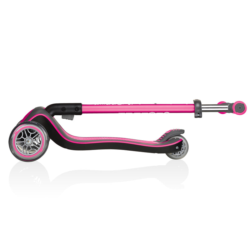 Globber Elite Deluxe 3-Wheel Kids Kick Scooter for Boys and Girls, Deep Pink