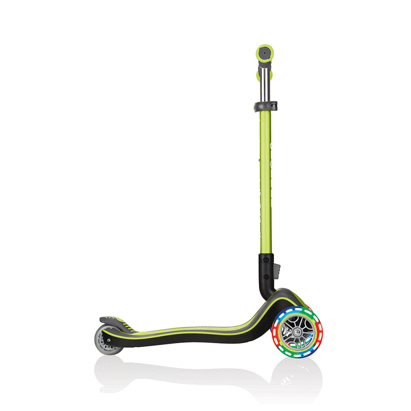 Globber Primo Plus 3-Wheel Kids Kick Scooter w/ LED Light Up Wheels, Lime Green