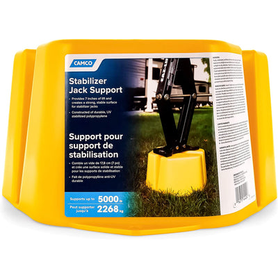 Camco Yellow Leveling Stabilizer Jack Support Stand, 5000 Pound Load Capacity