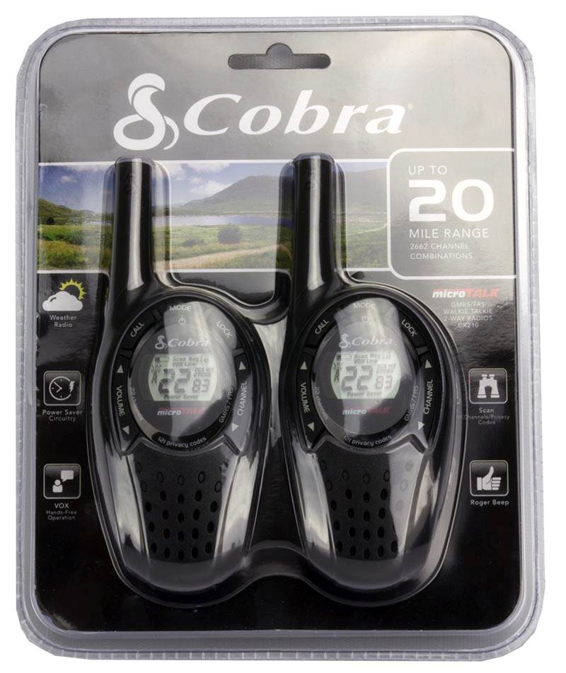 (4) COBRA CX210 20 Mile 22 Channel GMRS/FRS Walkie Talkie 2-Way Radios w/ VOX
