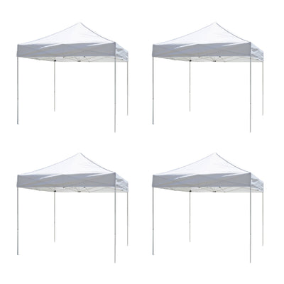 Z-Shade 10 x 10 Foot Lawn Garden & Event Outdoor Portable Canopy, White (4 Pack)