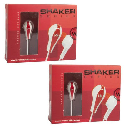 2 VM Audio SREB3 In Ear Earphones Earbuds MP3/iPod iPhone Headphones - White Red - VMInnovations