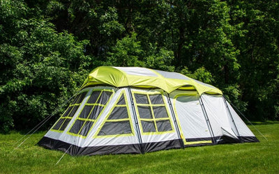 Tahoe Gear Glacier 12 to 14 Person 3 Season Cabin Tent with Rain Fly, Green