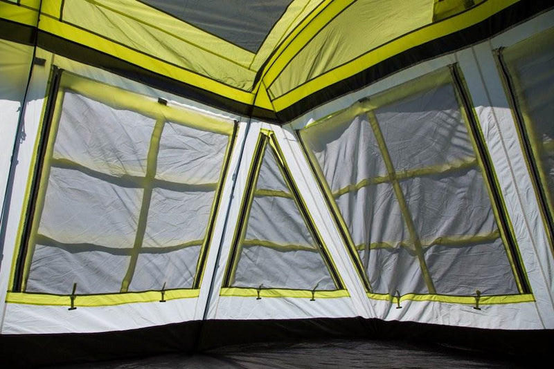 Tahoe Gear Glacier 12 to 14 Person 3 Season Cabin Tent with Rain Fly, Green