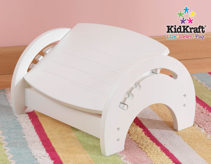 KidKraft Adjustable Stool for Nursing Anti Slip Pads Wood - White | 15101