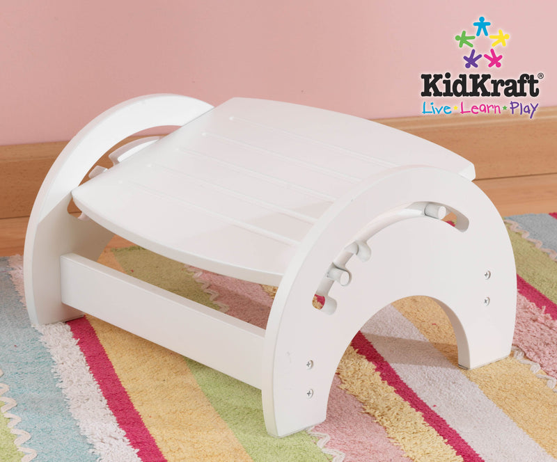 KidKraft Adjustable Stool for Nursing Anti Slip Pads Wood - White | 15101
