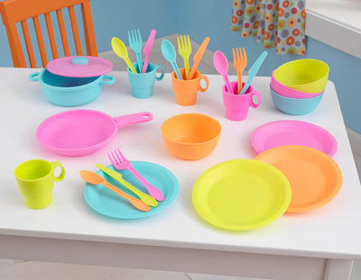 KidKraft 27 Piece Cookware Dishes Pretend Play Kids Kitchen Set - Bright | 63319