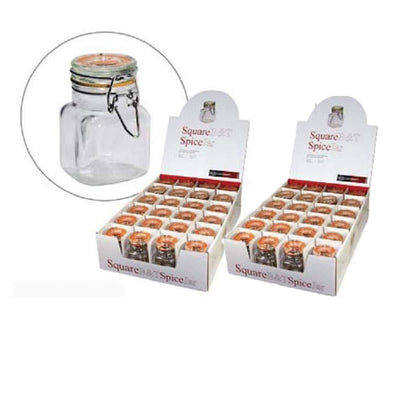Grant Howard 3 Ounce Square Clear Glass Multi-Purpose Spice Jars, Set of 48