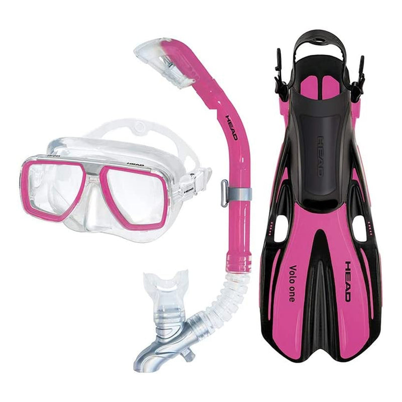 HEAD 480311SFPK Tarpon 2 Barracuda Volo Snorkel Mask & Fins Set, Pink, M/L Size