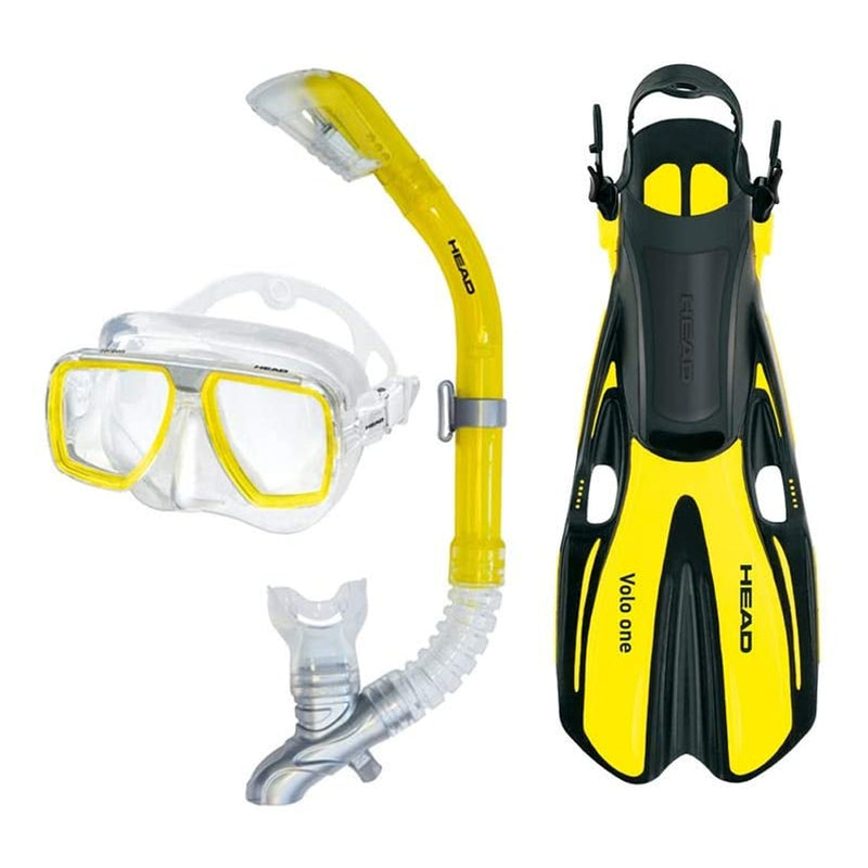 HEAD 480311SFYL Tarpon 2 Barracuda Snorkel Mask & Fins Set, Yellow, M/L Size