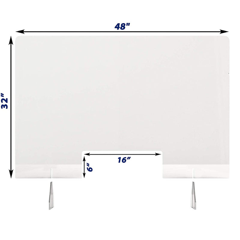 SignHero Sneeze Guard Clear Barrier Plexiglass Shield For Counters, 48 x 32 Inch