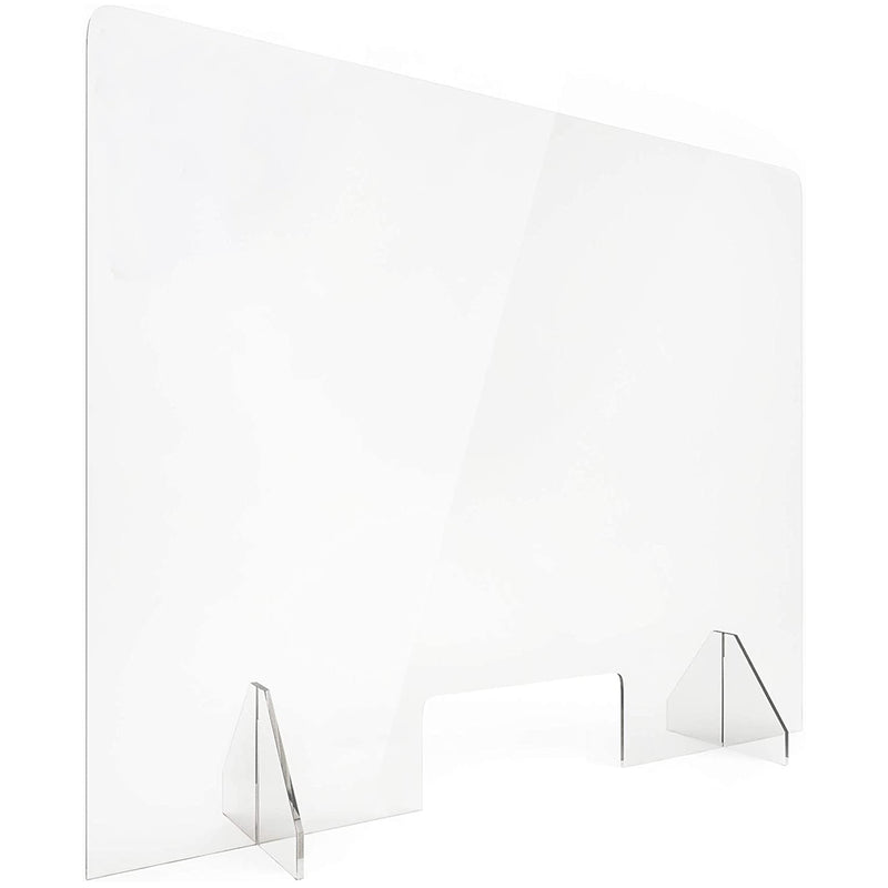 SignHero Sneeze Guard Clear Barrier Plexiglass Shield For Counters, 48 x 32 Inch