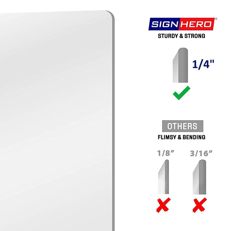 SignHero Sneeze Guard Barrier Plexiglass Shield For Counters, 24x32" (Open Box)