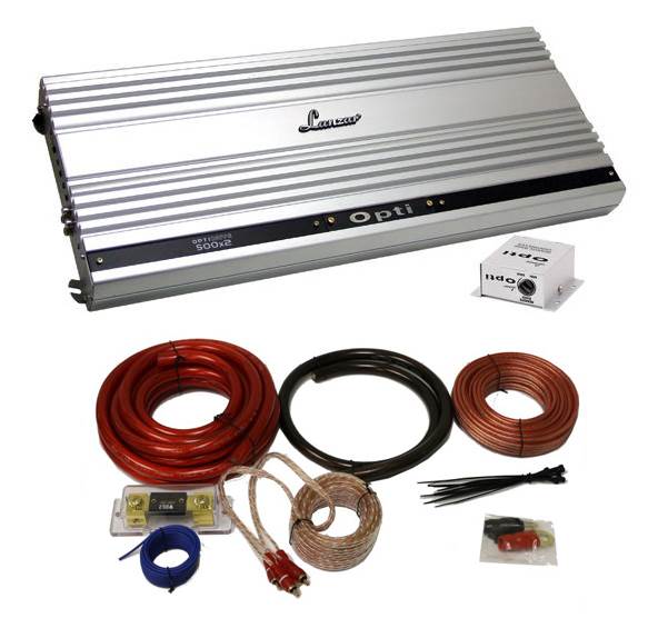 New LANZAR OPTI500X2 2000W 2 Channel AB Car Power Amplifier + Remote + Amp Kit