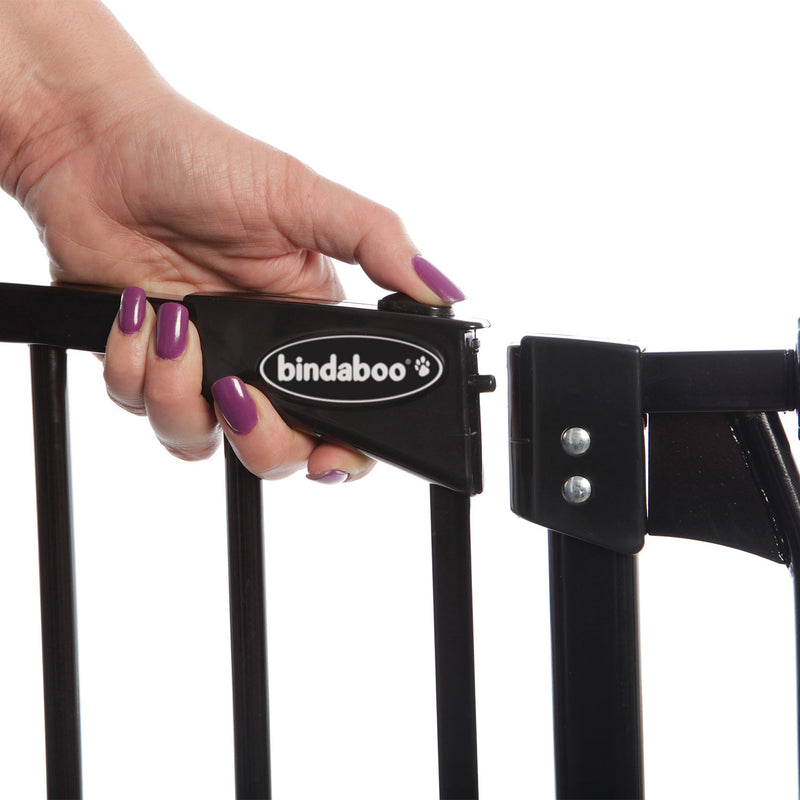 Bindaboo B1124 Zoe 38 to 42.5IN Extra Tall Wide Auto-Close Baby Pet Gate, Black