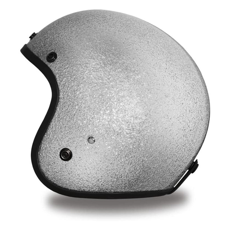 Daytona Cruiser Small Open Face 3/4 Shell DOT Approved Motorcycle Helmet, Silver