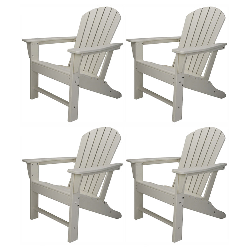 Leisure Classics UV Protected Indoor Outdoor Lounge Deck Chair, White (4 Pack)