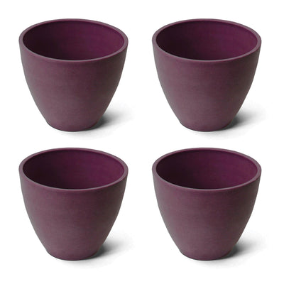 Algreen Valencia Indoor and Outdoor Planter and Flower Pot, Purple (4 Pack)