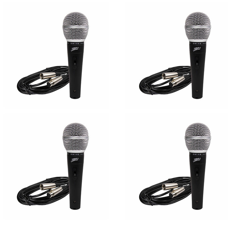 Audiopipe Studio Z Dynamic Pro Live Performance Microphone, Black (4 Pack)