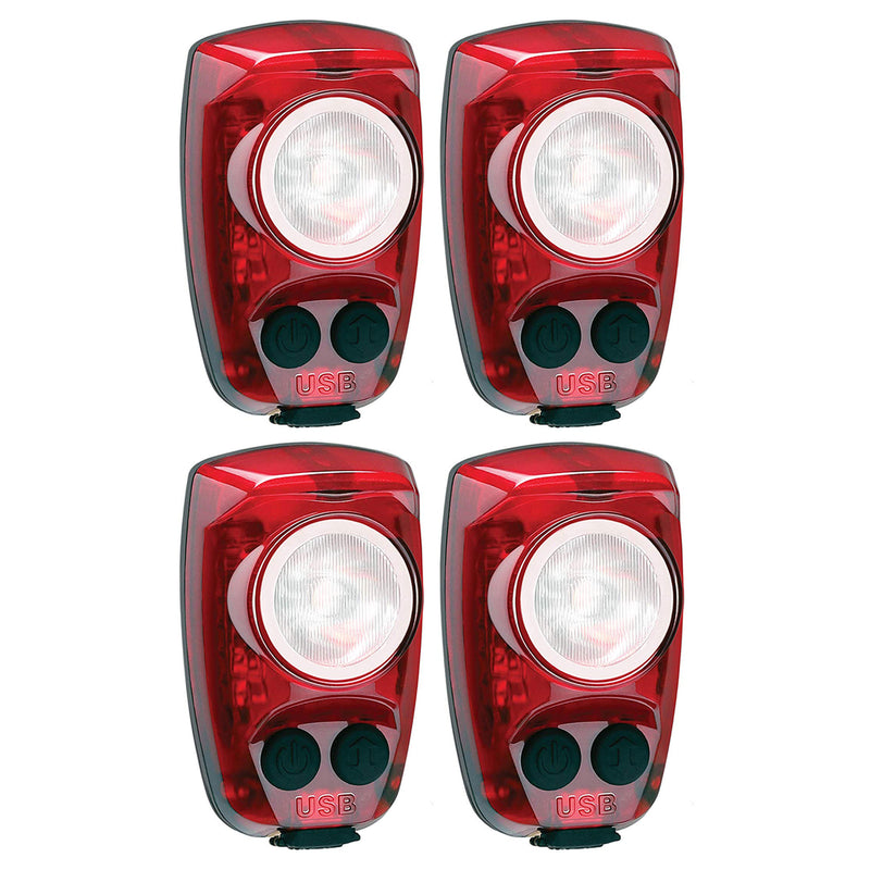 Cygolite Hotshot Pro 150 Lumen USB Flashing LED Rear Bike Light, Red (4 Pack)