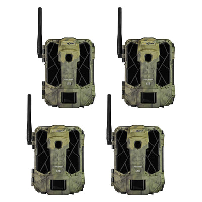 SPYPOINT 12MP No Glow 4G LTE Cellular Video Hunting Game Trail Camera (4 Pack)