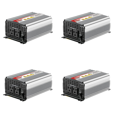 AudioPipe Pipemans 1000 Watt Max DC Plug USB 12 Volt Car Power Inverter (4 Pack)