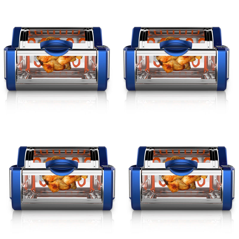 NutriChef 22 Qt Kitchen Countertop Rotisserie Grill Toaster Oven Cooker (4 Pack)