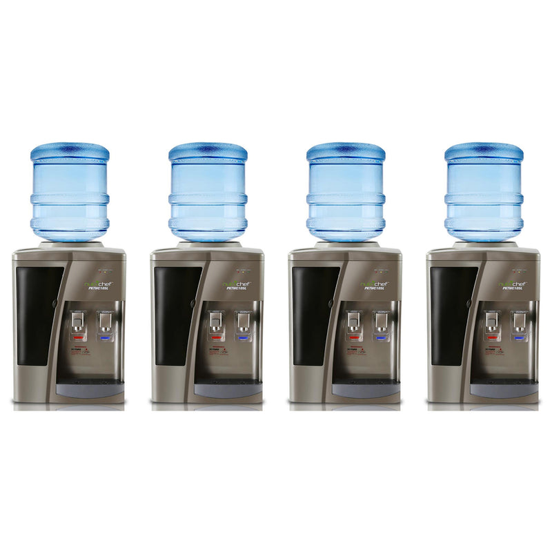 NutriChef 5 Gal Kitchen Countertop Hot and Cold Water Cooler Dispenser (4 Pack)