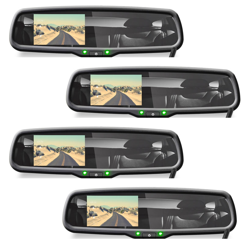 Pyle PLCM4590WIR Adjustable Rearview Backup Camera and 4.3 Inch Monitor (4 Pack)