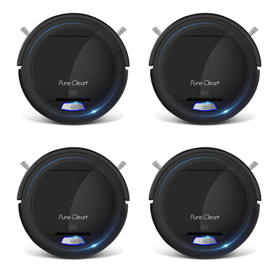 Pyle PureClean Smart Automatic Robot Vacuum Home Cleaning System, Black (4 Pack)