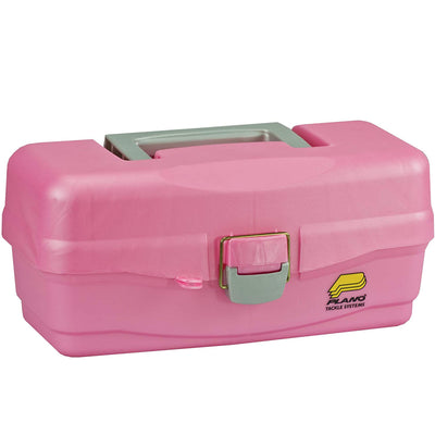 Plano 500089 Youth Fishing Tackle Bait Storage Box with Removable Tray, Pink