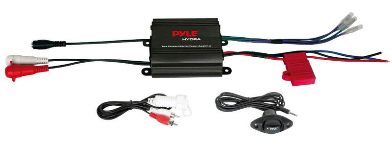 New Pyle PLMRMP1B 400 Watt 2 Channel Marine Waterproof Micro Audio Amplifier Amp