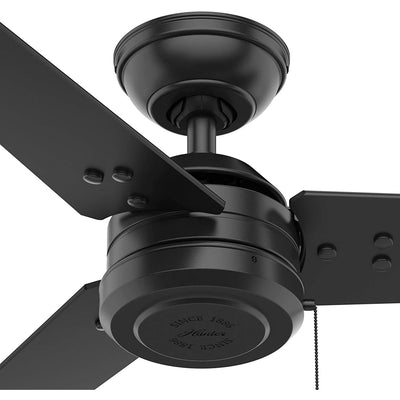 Hunter Fan Company Cassius 44 Inch Ceiling Fan with Chain, Matte Black (2 Pack)