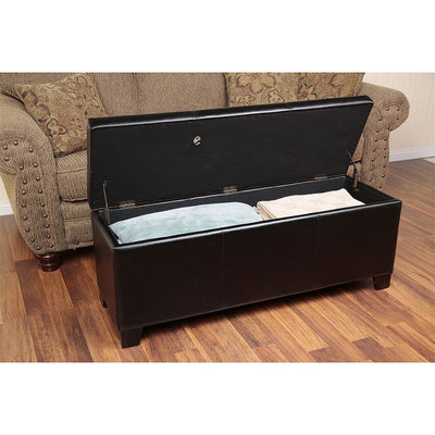American Furniture Classics Concealment Hidden Bench Storage Safe Cabinet, Brown