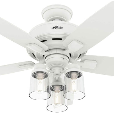 Hunter Bennett 44 Inch Indoor LED Ceiling Fan with Remote Control, Matte White