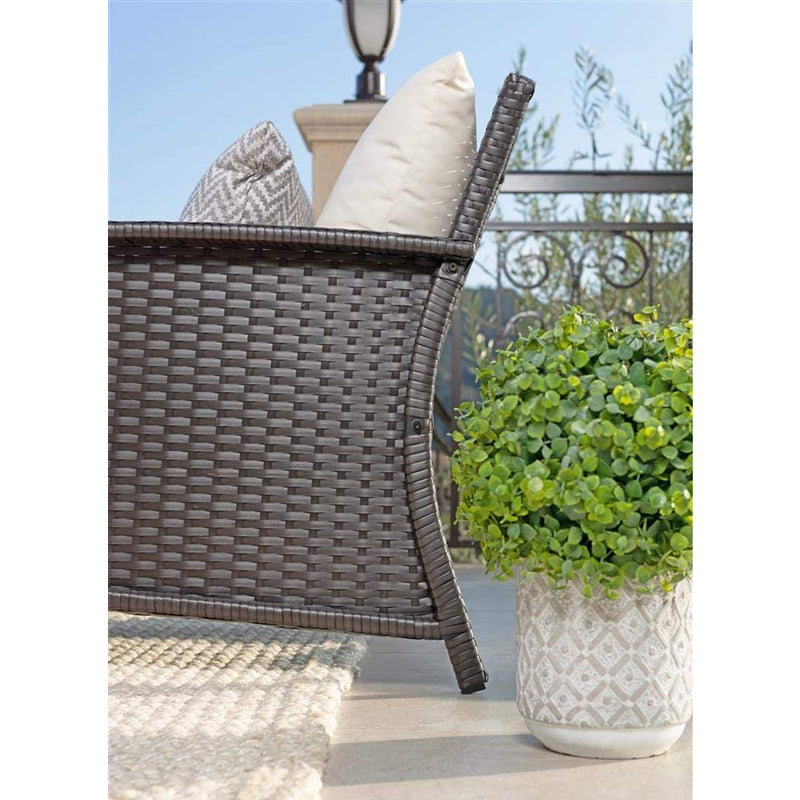Coaster Home Furnishings Malibu 4 Piece Curved Wicker Outdoor Sofa Set, Brown