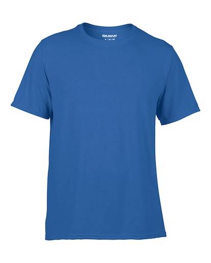 4) NEW Gildan Mens Large L Adult Performance Dry Fit Short Sleeve T-Shirt Blue