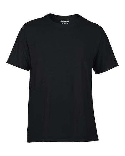 12) NEW Gildan Mens Large L Adult Performance Dry Fit Short Sleeve T-Shirt Black