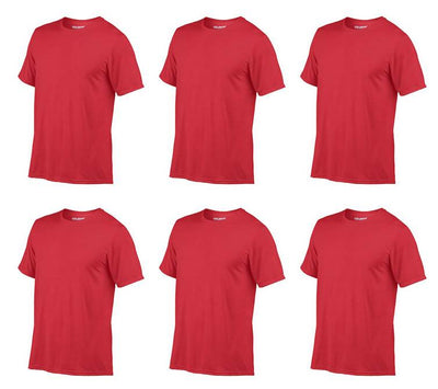 6) Gildan Dry Fit Mens XLarge XL Adult Short Sleeve Performance T-Shirt Red