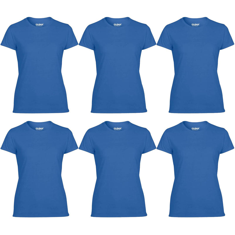 Gildan Missy Fit Womens X-Small Adult Short Sleeve T-Shirt, Royal Blue (6 Pack)