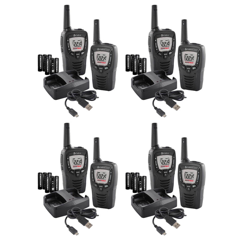 8 COBRA ACXT390 MicroTalk 23 Mile FRS/GMRS 22 Channel Walkie Talkie 2Way Radios