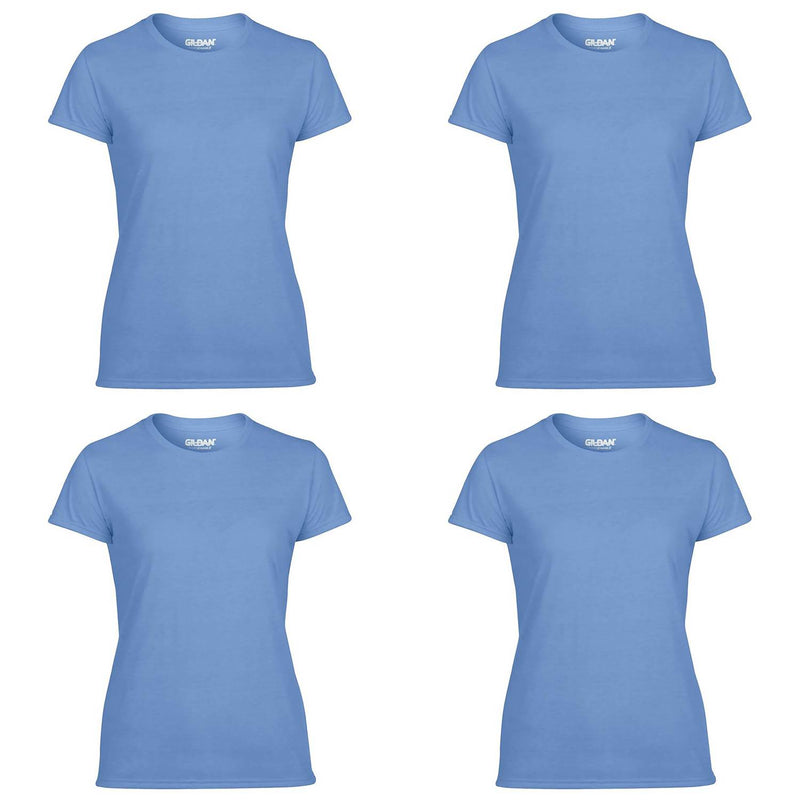 Gildan Missy Fit Womens Small Adult Large Sleeve T-Shirt, Carolina Blue (4 Pack)