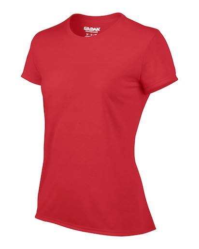4 Gildan Missy Fit Womens 2XLarge 2XL Adult Performance Short Sleeve T-Shirt Red