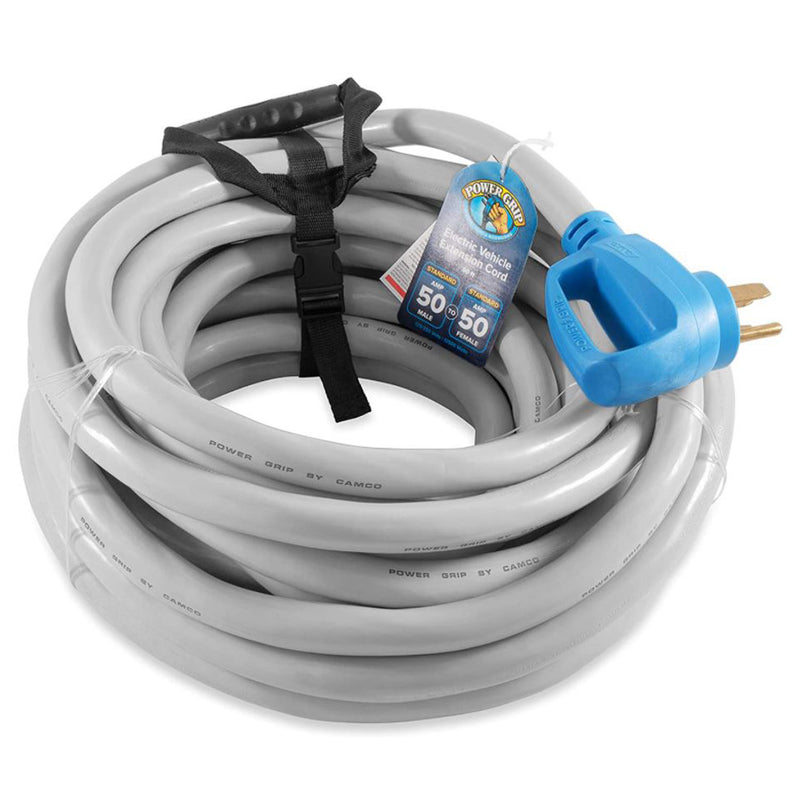 Camco 50 Amp Extension Cord w/ PowerGrip Handles for Electric Vehicles, 50 Foot