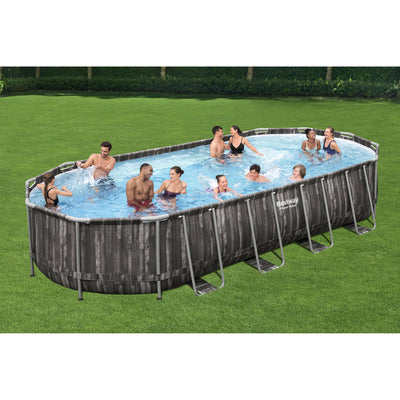 Bestway 24 Ft x 12 Ft x 48 In Steel Frame Above Ground Swimming Pool (Open Box)