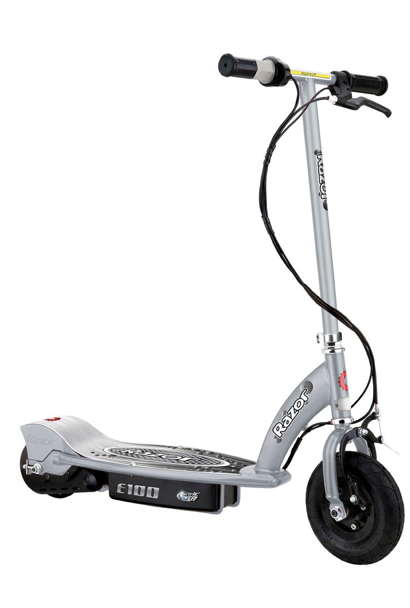 Razor E100 Motorized 24V Electric Powered Ride-On Scooter, Silver (Open Box)