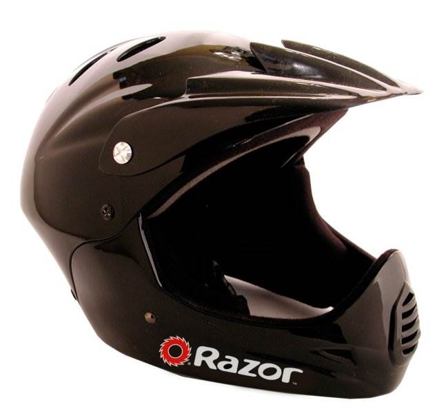 Razor Youth Full Face Riding Sport Scooter Helmet | Glossy Black (Open Box)