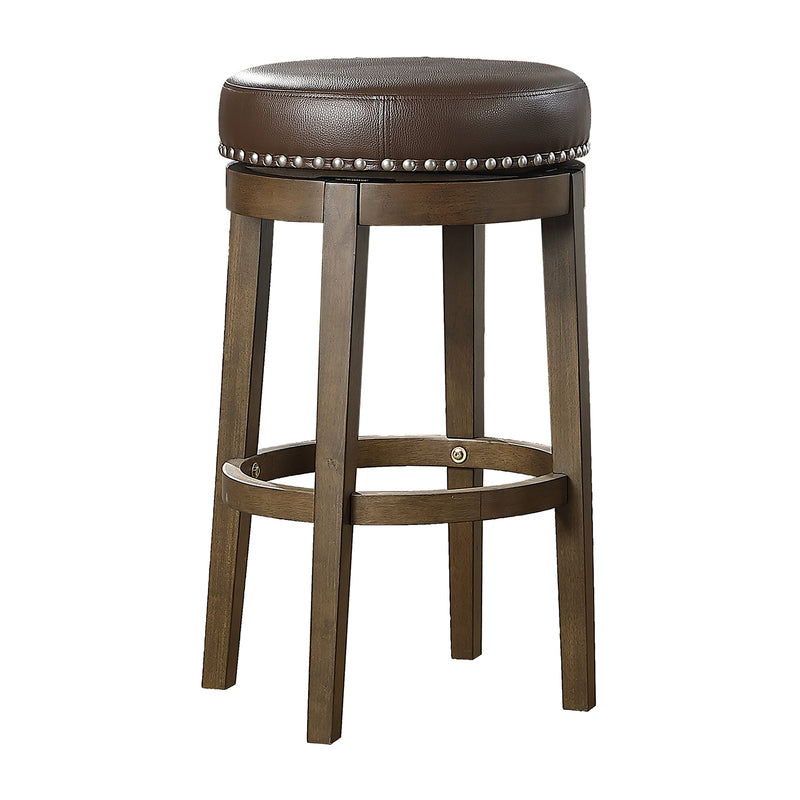 Lexicon Whitby 30.5 Inch Pub Height Round Swivel Seat Bar Stool, Brown (2 Pack)