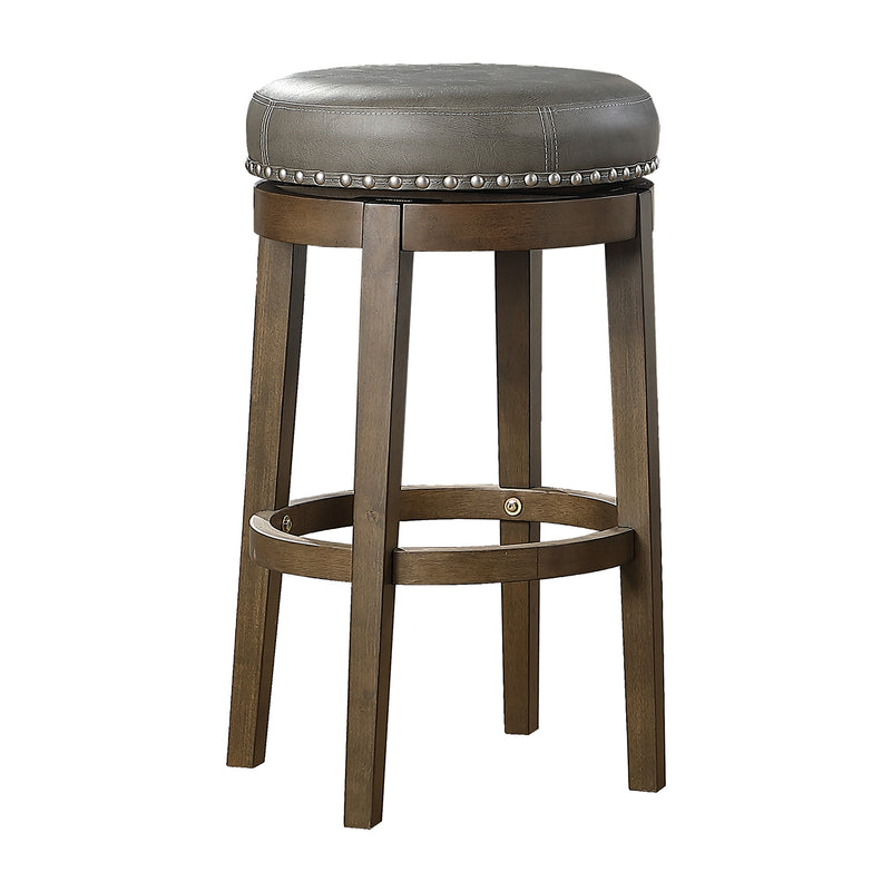 Lexicon Whitby 30.5 Inch Pub Height Round Swivel Seat Bar Stool, Gray (2 Pack)